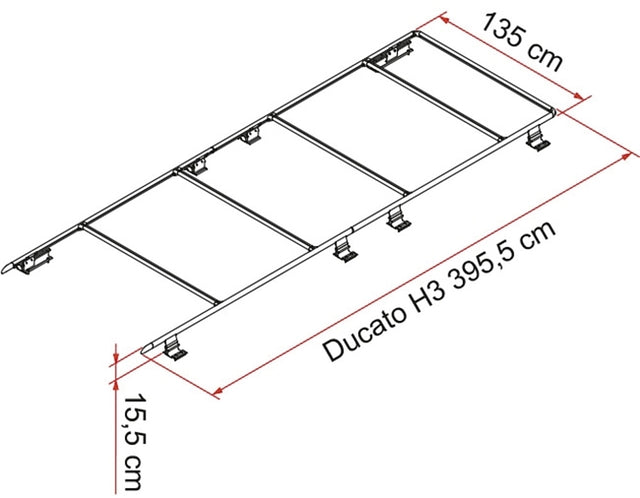 Fiamma stogo bagažinės sistema Roof Rail Ducato H3