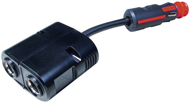 Dviejų lizdų jungtis. Pro Car maks. 16 A / 12–24 V