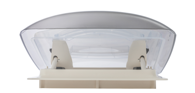 Roof hood MPK VisionVent S per 27 P cut-out 28 x 28 cm colour white hood smoked glass