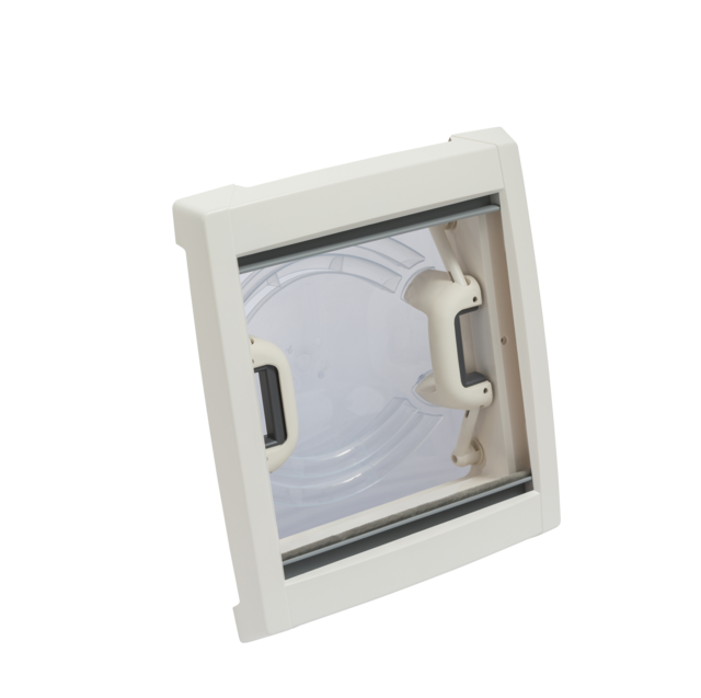 Roof hood MPK VisionVent S per 27 P cut-out 28 x 28 cm colour white hood smoked glass