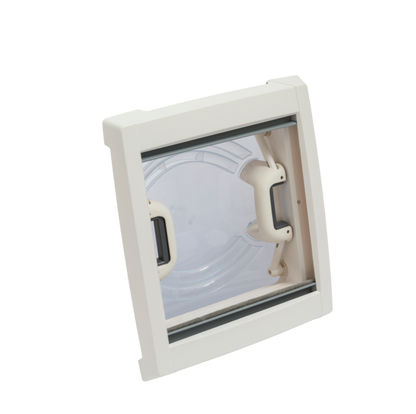 Roof hood MPK VisionVent S per 27 P cut-out 28 x 28 cm colour white hood smoked glass