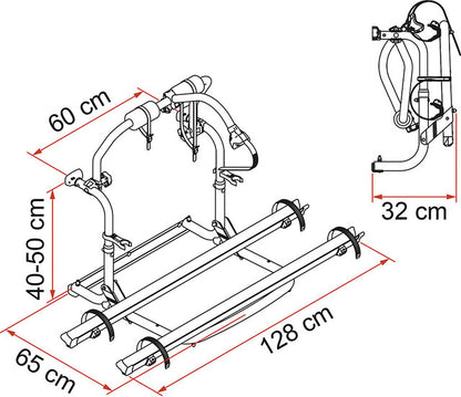 Fiamma bicycle rack Carry Bike CL 2 bikes Load cap. 55 kg colour alu.