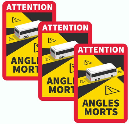 Blind spot sticker for vehicles over 3.5 t in France Contents 3 pieces
