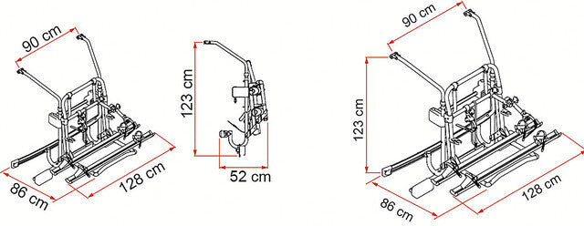 Bicycle rack FIAMMA Carry Bike  Mercedes V Class Lift E-Bike 2 bikes load cap. 60 kg colour aluminium