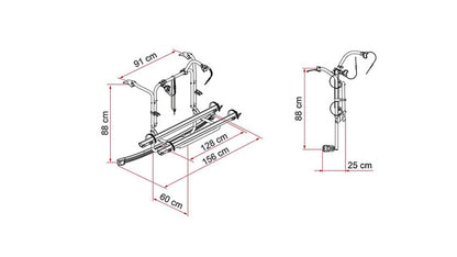 Bicycle rack FIAMMA Carry Bike Ford Custom, col. deep black, 50 kg load capacity, for e-bike too