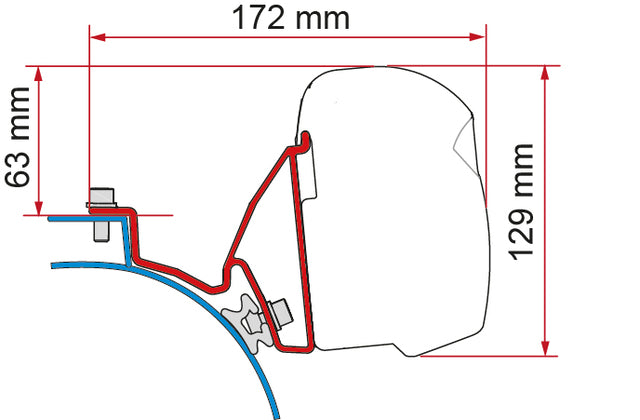 Adapterio komplektas FIAMMA F43 mikroautobusas VW T5/T6 California