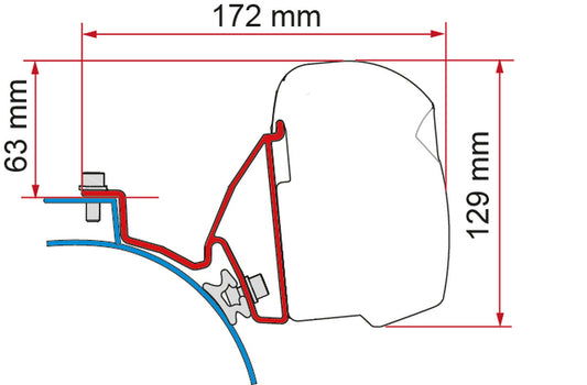 Adapterio komplektas FIAMMA F43 mikroautobusas VW T5/T6 California