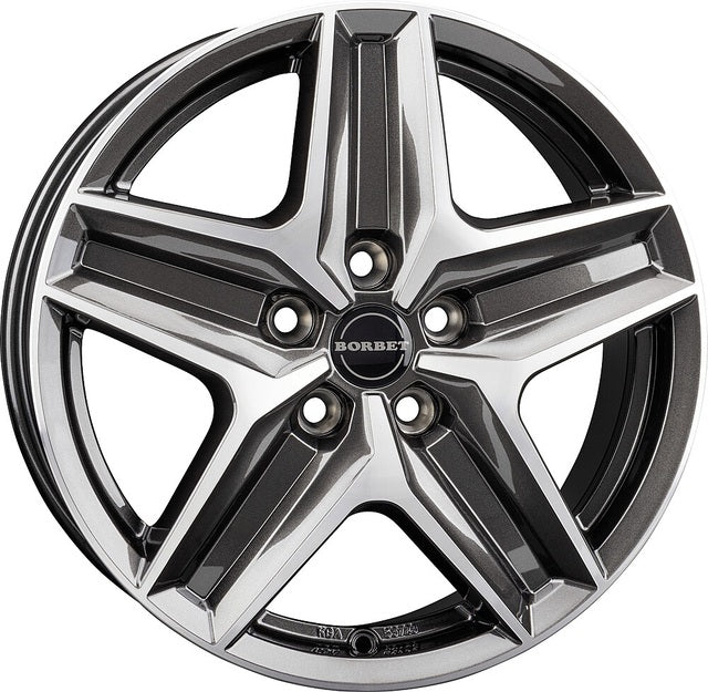 Alloy wheel rim BORBET CWZ 7.5 x 18 inch, mistral anthracite polished glossy