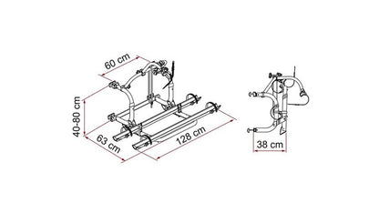 Bicycle rack Fiamma Carry Bike Pro C 2 bikes Load cap. 60 kg colour alu.