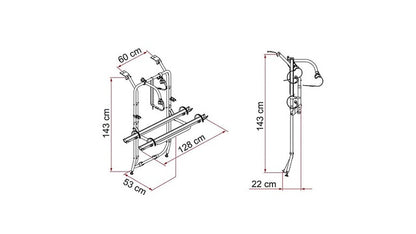 Bicycle rack FIAMMA Carry Bike Mercedes V Class Premium 2 bikes Load cap. 60 kg colour alu.