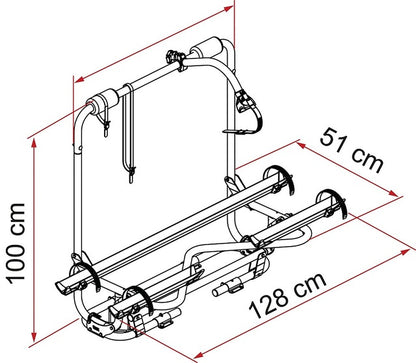 Bicycle rack FIAMMA Carry Bike Caravan XL A Pro 300, 2 bikes, load cap. 50 kg Colour aluminium