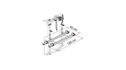 Bicycle rack FIAMMA Carry Bike Frame from 2006 load capacity 50 kg 2 bikes, col. anodised
