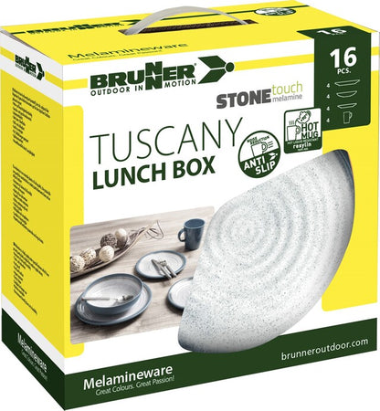 Brunner dishes set melamine Tuscany 16-pcs. Colour blue