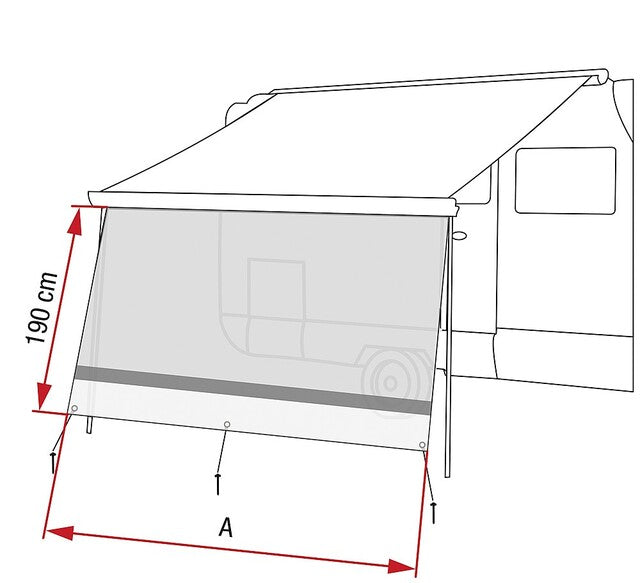 Mesh front panel Fiamma Sun View XL 260 R 250 x 190 cm
