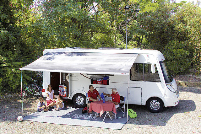 Wall awning Fiamma F45 S 375 x 250 cm Fabric col. royal grey Housing col. deep black