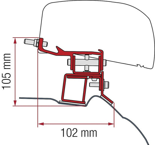Adapteris Fiamma 2 vnt. Mercedes V klasė nuo 2014 m. F40van Vairas kairėje pusėje