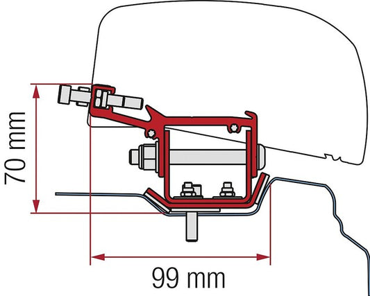 Adapteris Fiamma 3 vnt. Renault Trafic L2 nuo 2014 m. F40van kairėje ir dešinėje pusėje