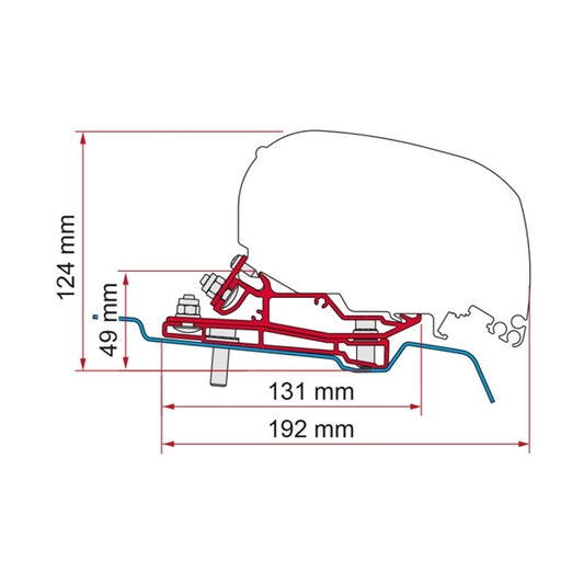 Adapterio komplektas Fiamma Multi skirtas F80S Ford Transit H3 nuo 2014 m