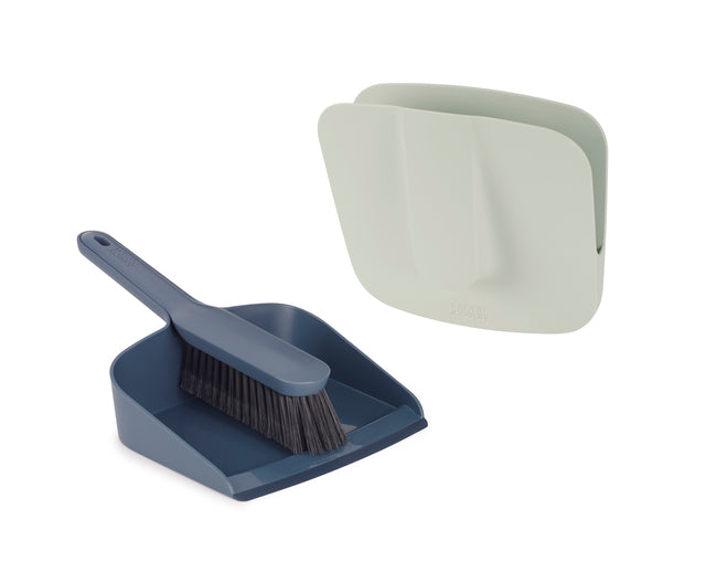Šiukšliadėžė ir šepetys Joseph Joseph CleanStore su sieniniu laikikliu, kol. mėlyna