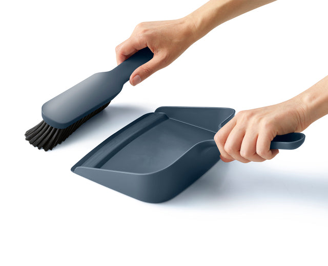 Dustpan and brush Joseph Joseph CleanStore w/ wall bracket col. blue
