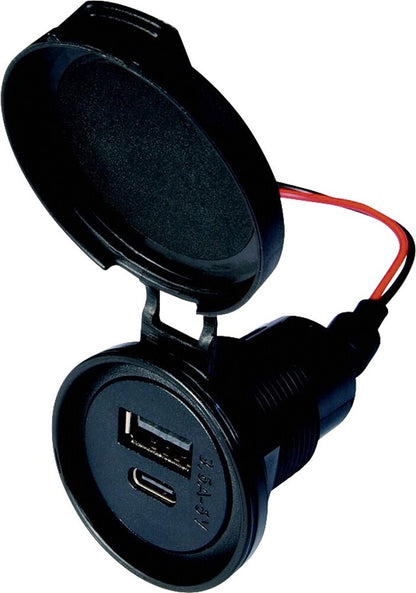 Power USB-C/A Double socket EV PRO CAR with protective cover IP54