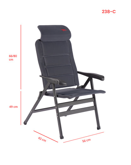 Camping chair CRESPO Air Deluxe Compact XL col. grey