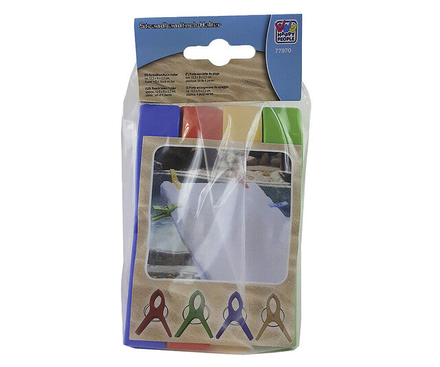 Beach towel holder 4 pieces colour multicolor