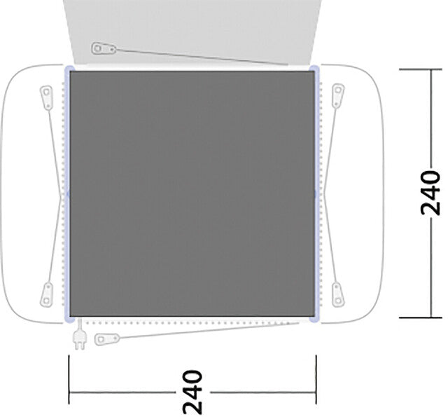 Groundsheet Outwell for drive-away awning Crossville 250S colour black & grey