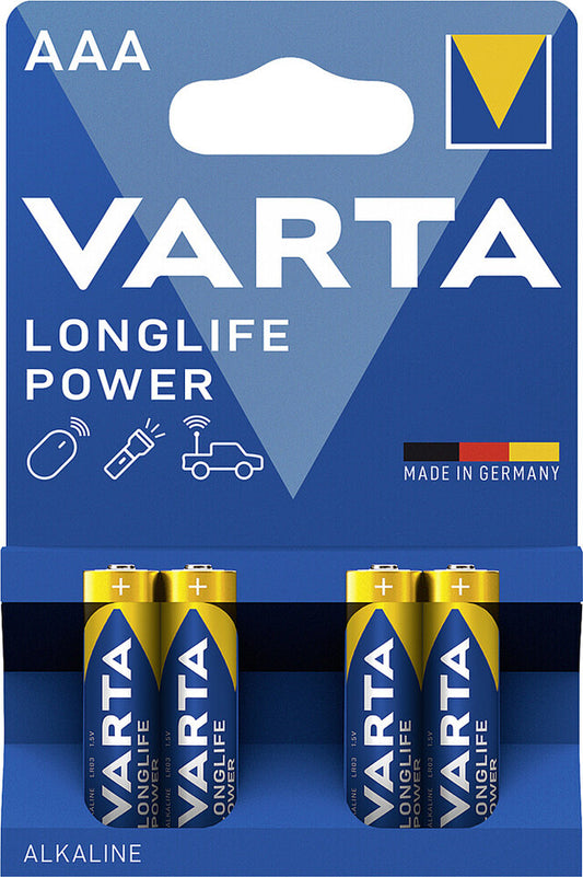 Baterija Varta Longlife Power 1,5 V 1,2 Ah Micro AAA, 4x lizdinės plokštelės