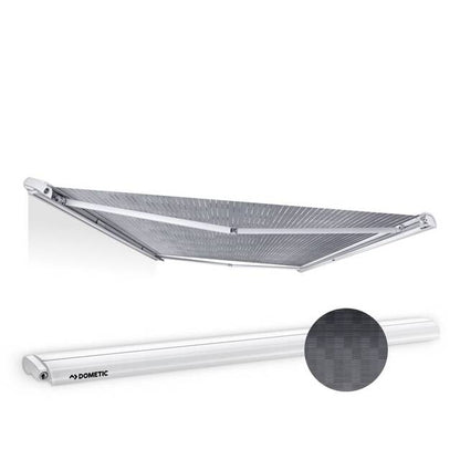 Stogo markizės DOMETIC PerfectRoof PR 2500 375 x 275 cm abr. plk. horizontas pilkas Korpusas pl. baltas, 12 V variklis