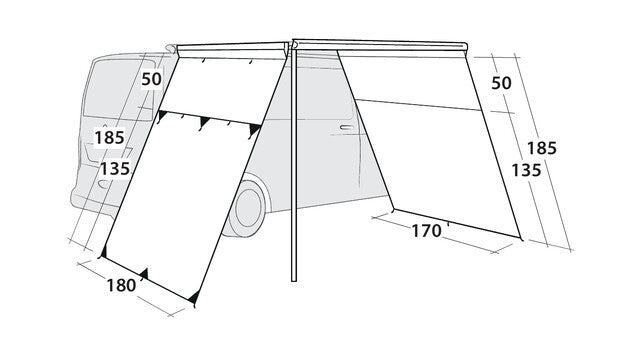 Awning Outwell Fallcrest Side Panel Set Color green