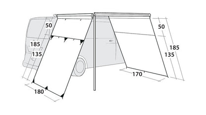 Awning Outwell Fallcrest Side Panel Set Color green