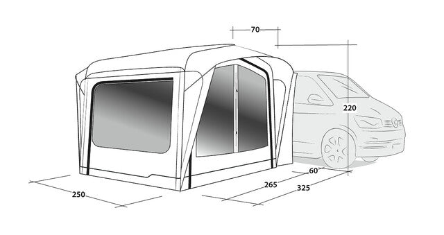 Bus awning Outwell Crossville 250SA Color green