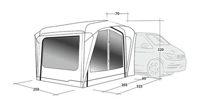 Bus awning Outwell Crossville 250SA Color green