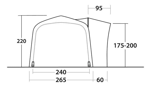 Bus awning Outwell Crossville 250SA Color green