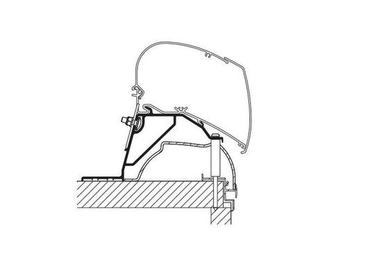 Markizės adapteris THULE Hobby 2024 Karavanams nuo 2014 m. 6300/9200 markizės ilgis300-600 cm 4 vnt.