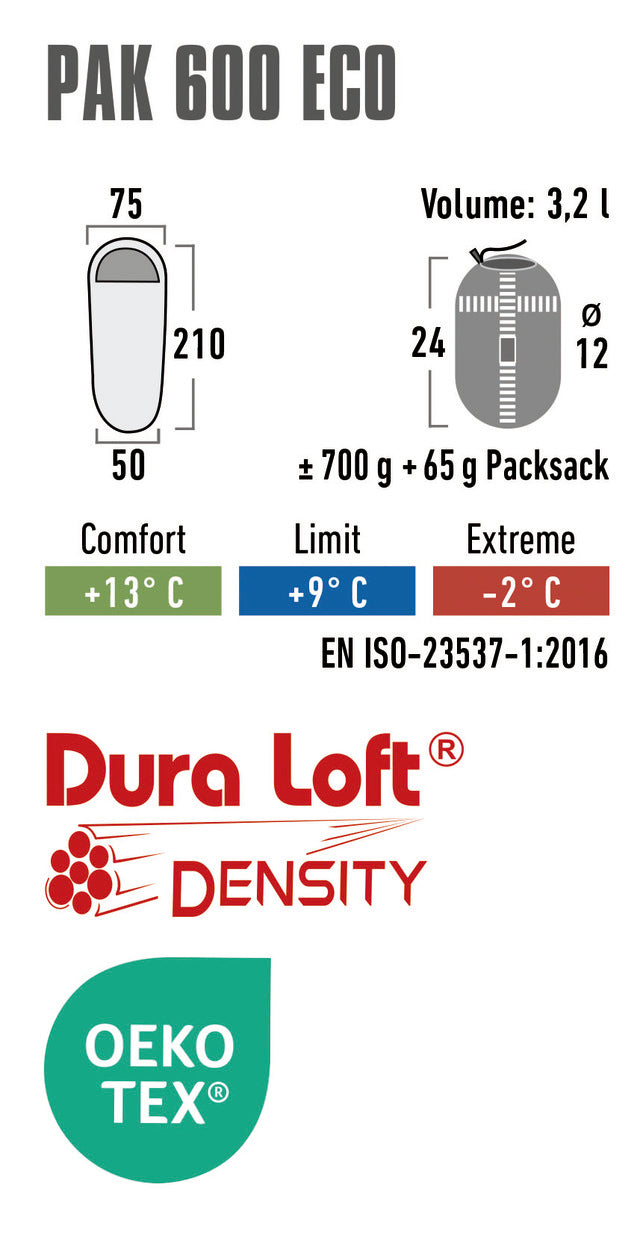 Sleeping bag HighPeak PAK 600 Eco