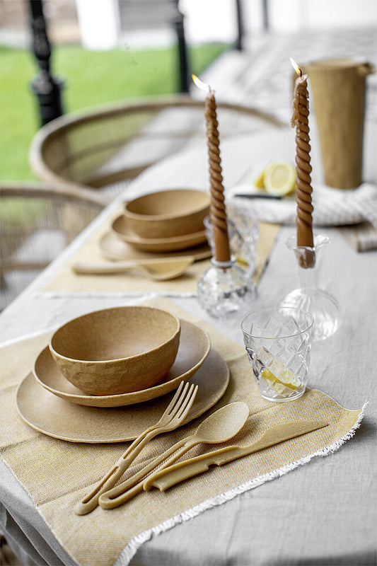 Lėkštė gili koziol CLUB PLATE 22 cm, rinkinys iš 4 Spalvų natūralios medienos