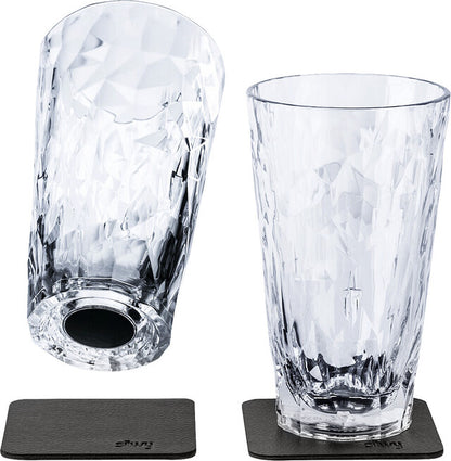 Magn. plastikiniai stiklai silwy LONGDRINK rinkinys iš 2 aukštųjų technologijų 300 ml, sp. skaidrus