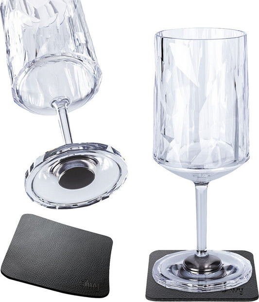 Magn. plastikinės stiklinės silwy WINE rinkinys iš 2 aukštųjų technologijų 200 ml Kol. skaidrus