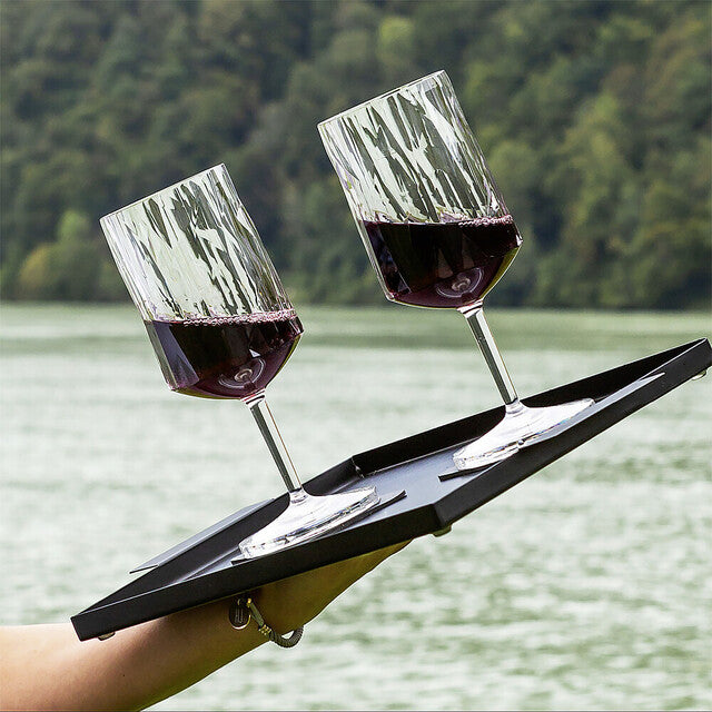 Magn. plastic glasses silwy WINE set of 2 high-tech 200 ml Col. transparent