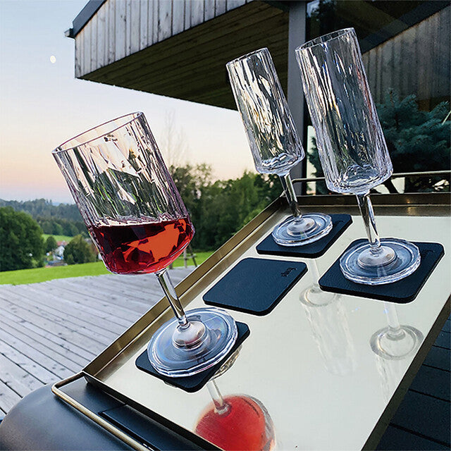 Magn. plastic glasses silwy WINE set of 2 high-tech 200 ml Col. transparent