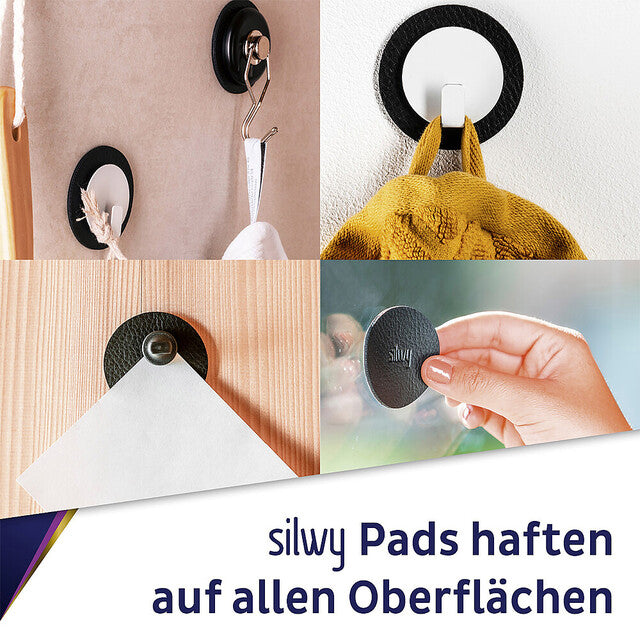 Magn. hook silwy THE ONE Col. black incl. metal nano gel pad BLACK