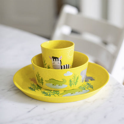 Crockery set koziol CONNECT AFRICA 3 pcs set Small plate + bowl + cup Colour organic yellow