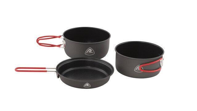 Kepimo rinkinys ROBENS Frontier Pro M 3 vnt keptuvė 19,5 cm 2 keptuvės su 1,4 l ir 1,6 l įsk. krepšys, juoda spalva
