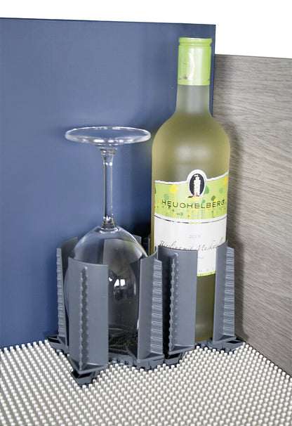 Bottles & glass holders purvario FLEXXI 100, color anthracite can be used in dimple plate 1 cross, 4 holders