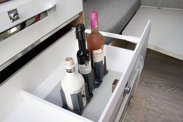 Bottles & glass holders purvario FLEXXI 100, color anthracite can be used in dimple plate 1 cross, 4 holders