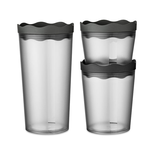 Sandėliavimo stiklainiai koziol Prince set of 3, Oslo col. gamtos pelenų pilka