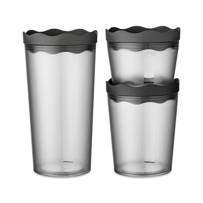 Sandėliavimo stiklainiai koziol Prince set of 3, Oslo col. gamtos pelenų pilka