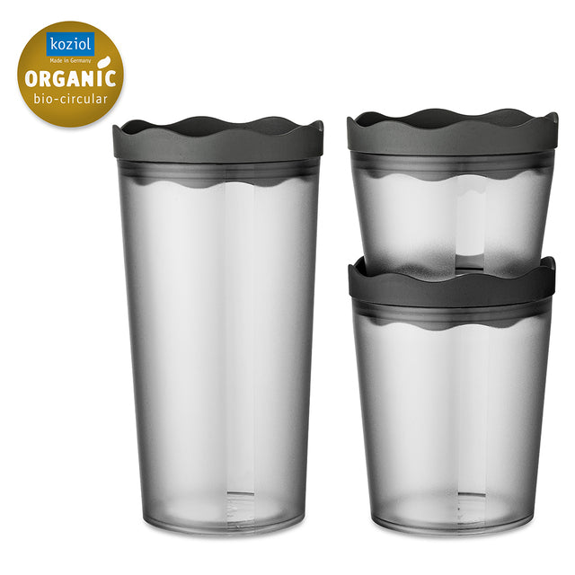 Storage jars koziol Prince set of 3, Oslo col. nature ash grey